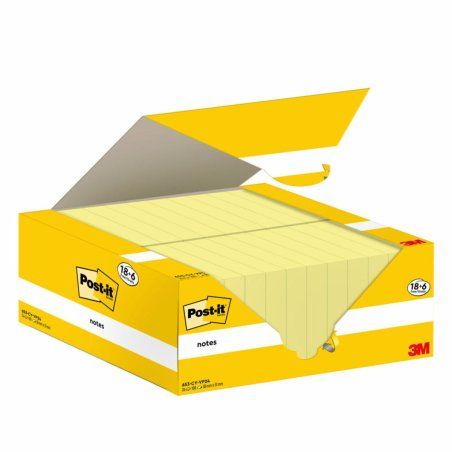 Post-it Bloc-notes adhésif, 51 x 38 mm, jaune, 18 6 gratuits