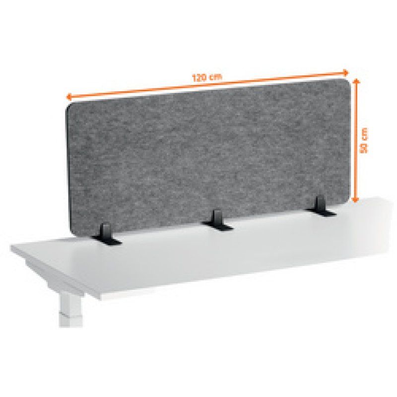 DURABLE Cloison de table EFFECT, 1.200 x 500 mm, feutre gris