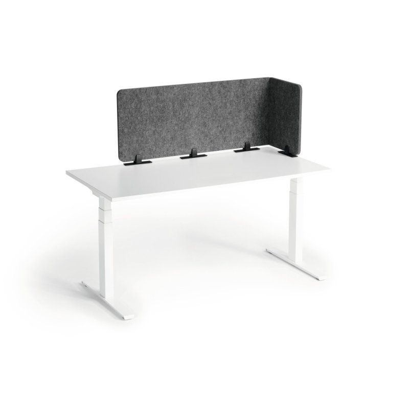 Durable EFFECT Foldable Felt Desk Divider 60% Recycled W1600 x H500mm Charcoal Grey - 313558
