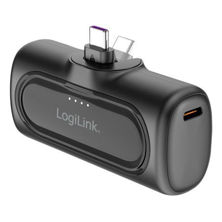 LogiLink Powerbank, 5.000 mAh, 2x USB-C, schwarz