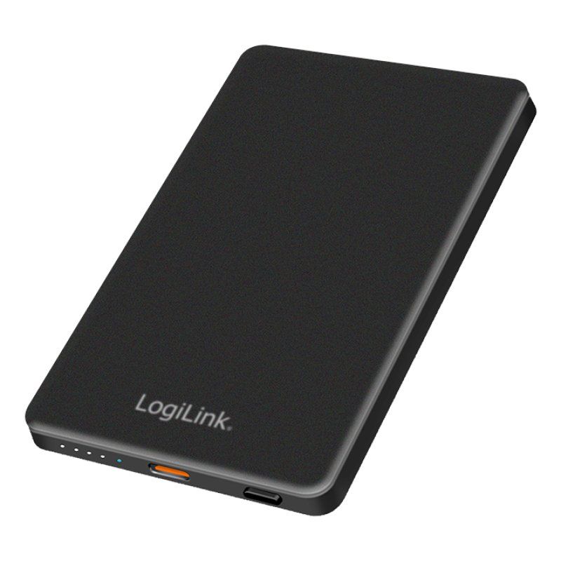 LogiLink Powerbank magnétique, 5.000 mAh, USB-C, noir