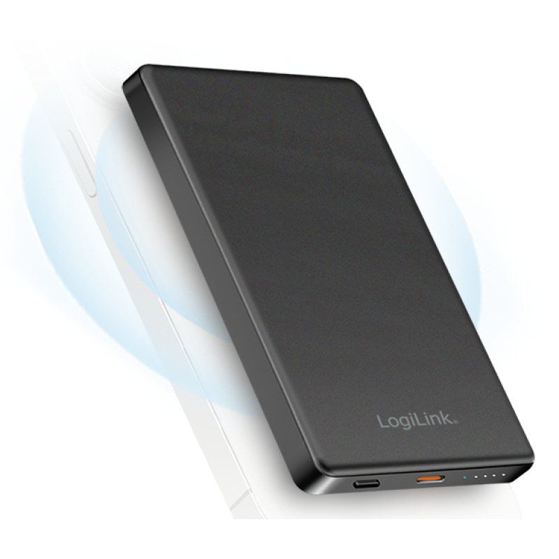 LogiLink PA0352 banque d'alimentation électrique 5000 mAh Recharge sans fil Noir