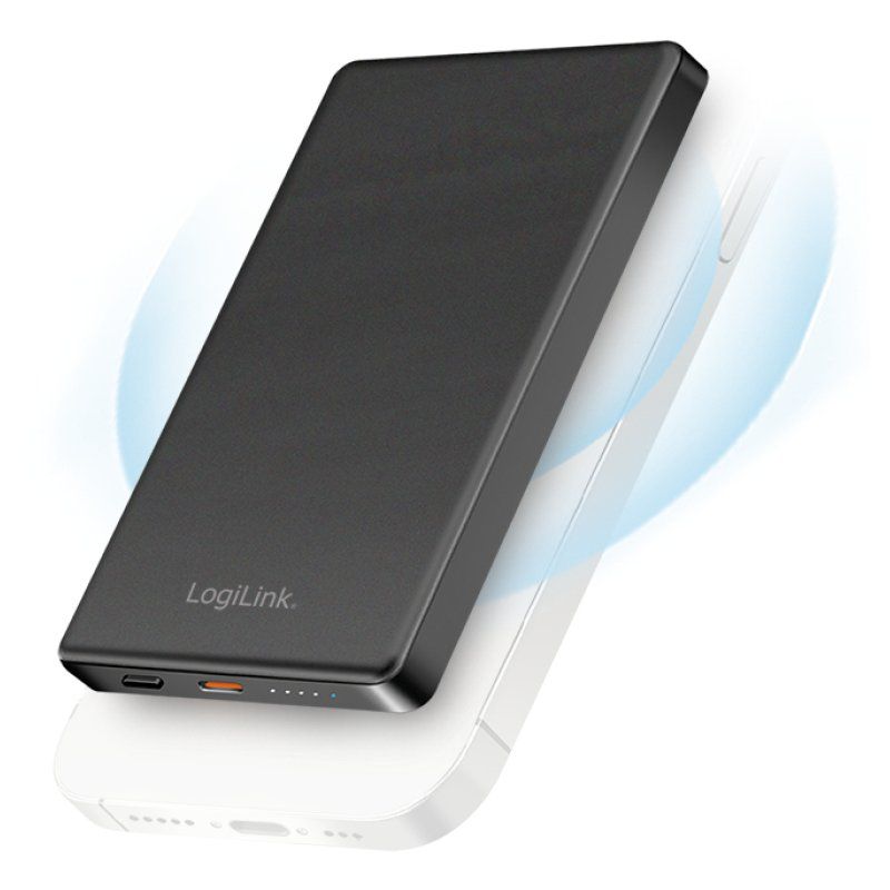 LogiLink Powerbank magnétique, 5.000 mAh, USB-C, noir