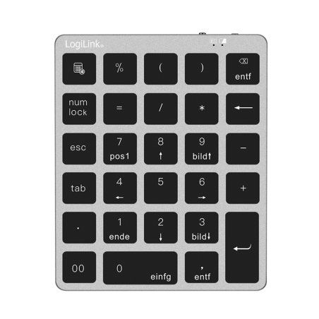 LogiLink ID0212 clavier numérique PC portable/de bureau Bluetooth Gris