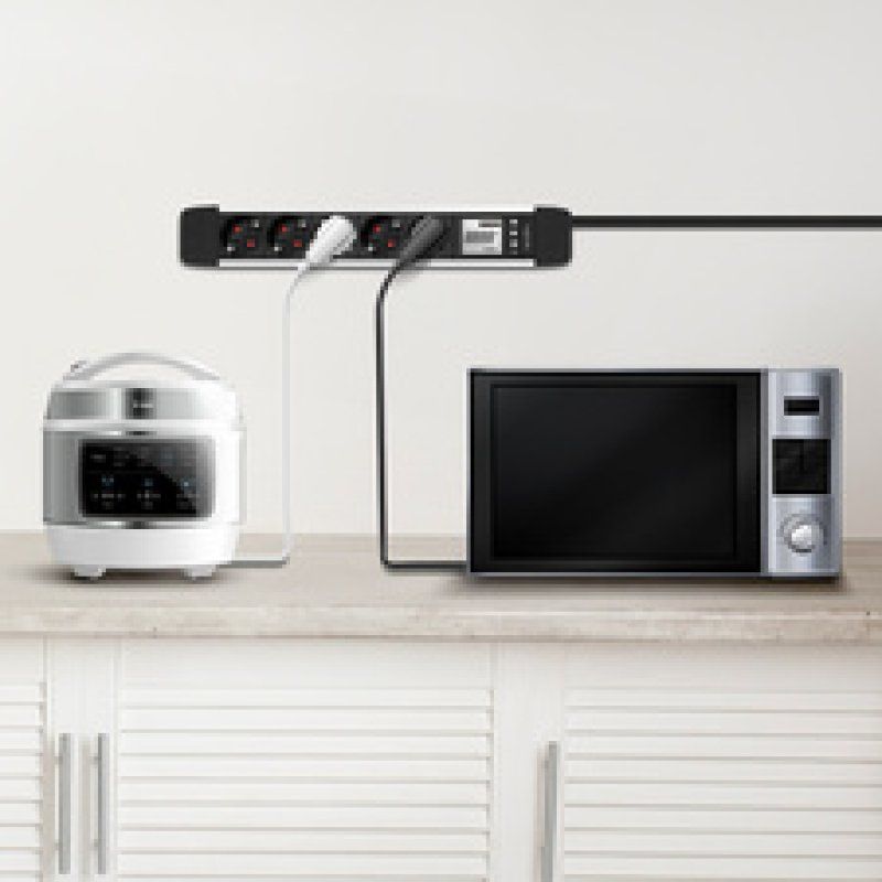 LogiLink Steckdosenleiste mit LCD-Display, 5-fach