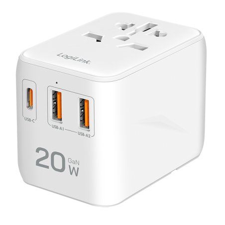 LogiLink Universal-Reiseadapter (EU/AUS/US/UK), 20 Watt