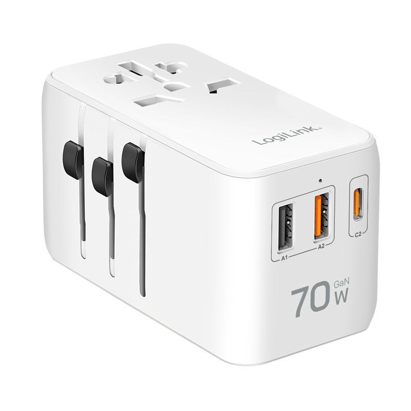 LogiLink Universal-Reiseadapter (EU/AUS/US/UK), 70 Watt