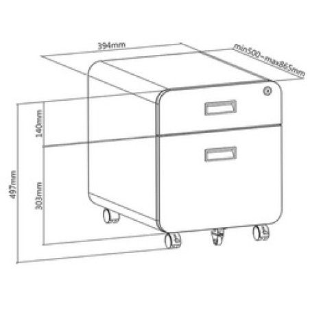 LogiLink Caisson mobile, 2 tiroirs, noir