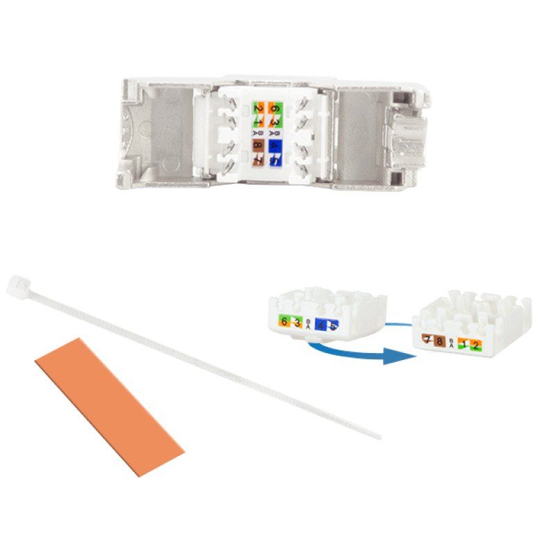 LogiLink Set de modules Keystone cat.6A, classe EA, blindé
