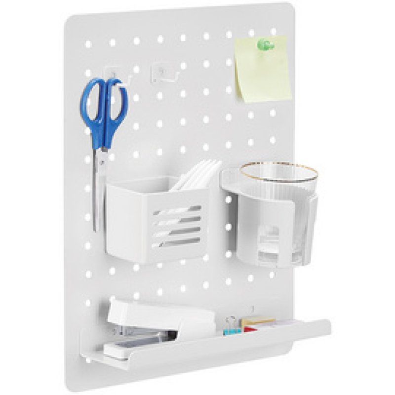 LogiLink Organiseur de bureau avec panneau perforé, blanc