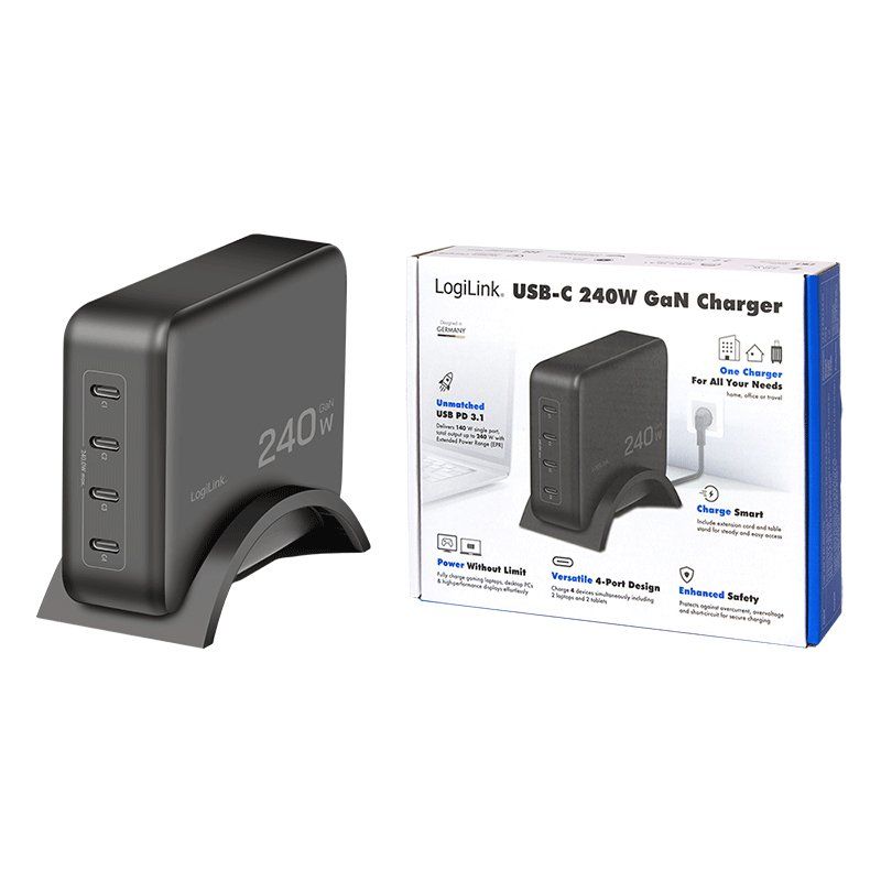 LogiLink PA0353 chargeur d'appareils mobiles Universel Noir Secteur Charge rapide Intérieure