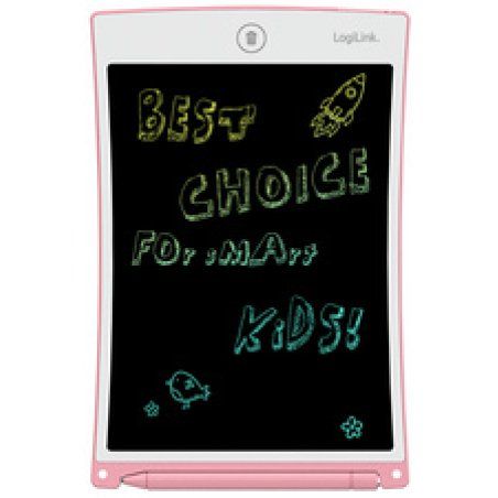 LogiLink Ardoise LCD pour enfants, 8,5 pouces, rose