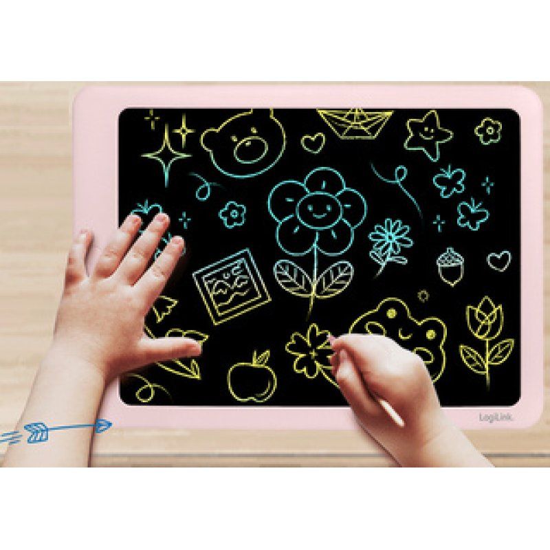 LogiLink Ardoise LCD pour enfants, 14 pouces, rose