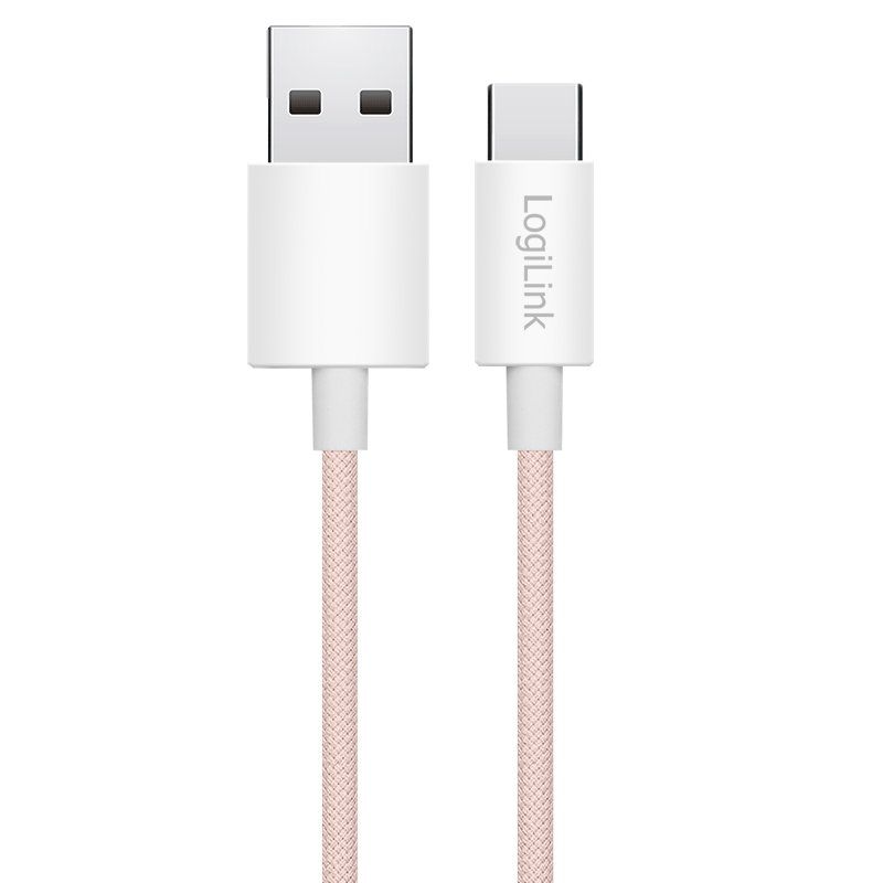LogiLink Câble USB 2.0, USB-A - USB-C, 1,5 m, rose