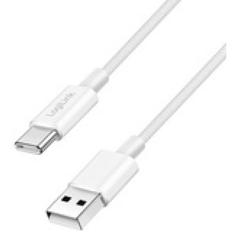 LogiLink USB 2.0 Type-C cable, C/M to A/M, nylon jacket, 60W, yellow, 1 m
