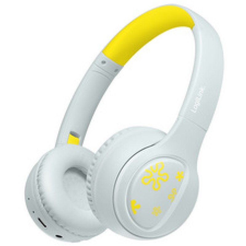 LogiLink Casque audio BT 5.4 MUSIC BUDDIES, bleu clair/jaune