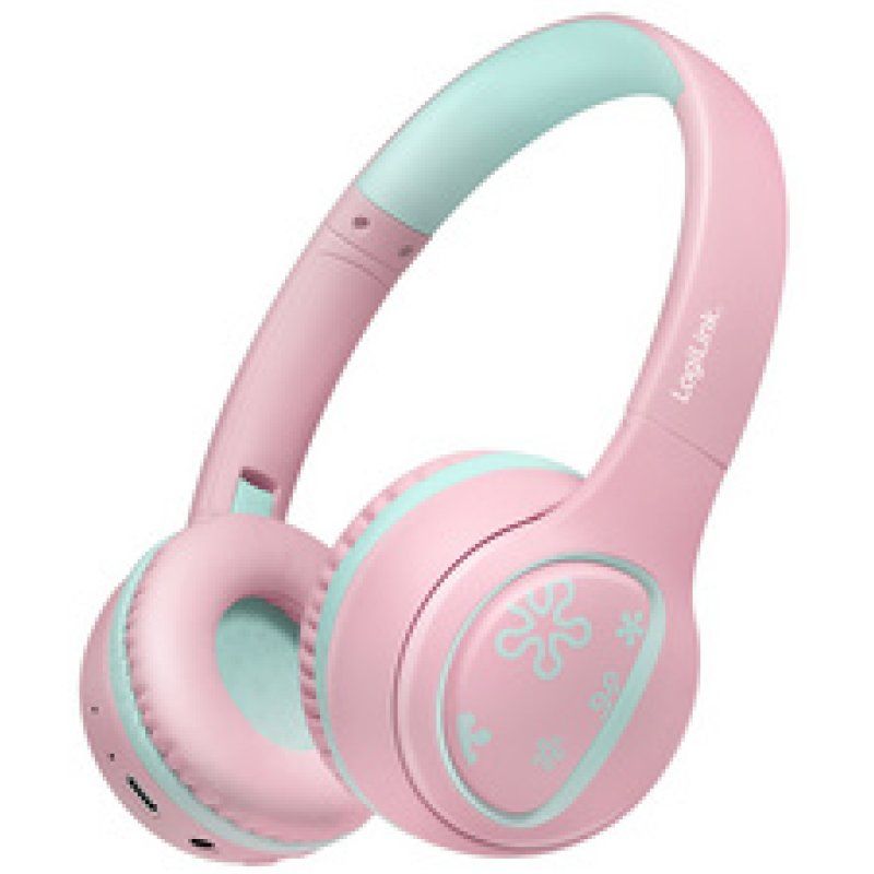 LogiLink Casque audio BT 5.4 MUSIC BUDDIES, bleu clair/jaune