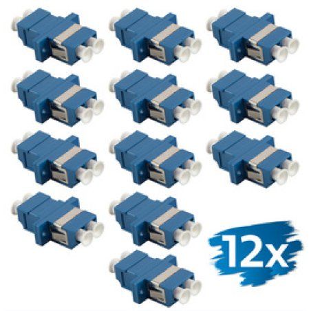 LogiLink Set de coupleurs fibre optique, 2x LC-Duplex, bleu