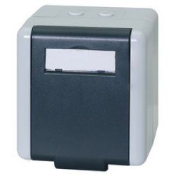 LogiLink Prise RJ45 cat.6A Outdoor, pour 2x RJ45, gris