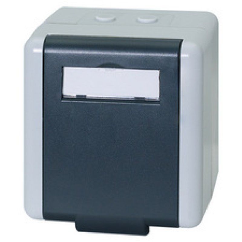 LogiLink Prise RJ45 cat.6A Outdoor, pour 2x RJ45, gris