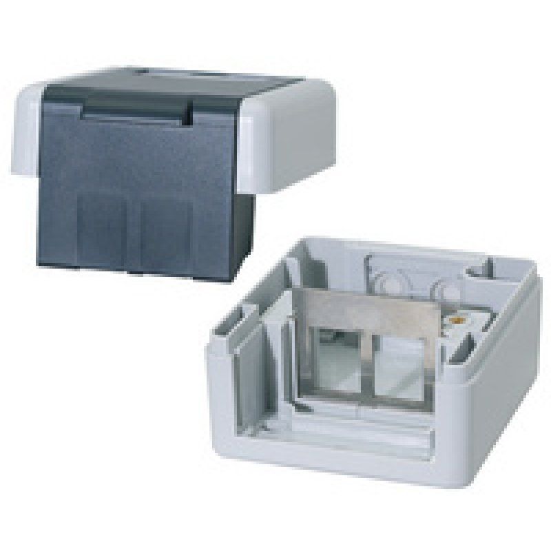 LogiLink Prise RJ45 cat.6A Outdoor, pour 2x RJ45, gris
