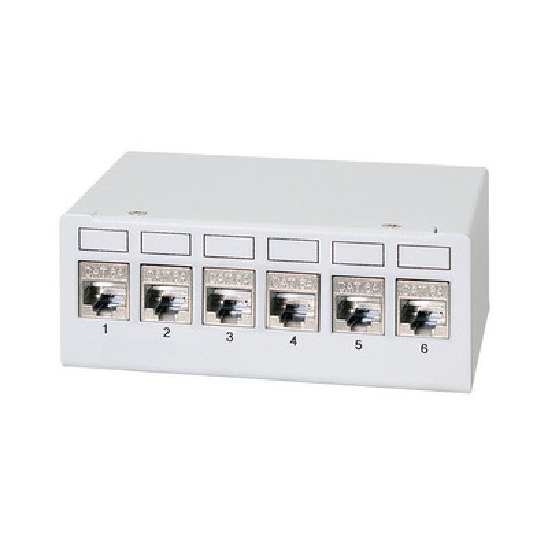 LogiLink Panneau de brassage cat.6A, 4 ports, gris clair