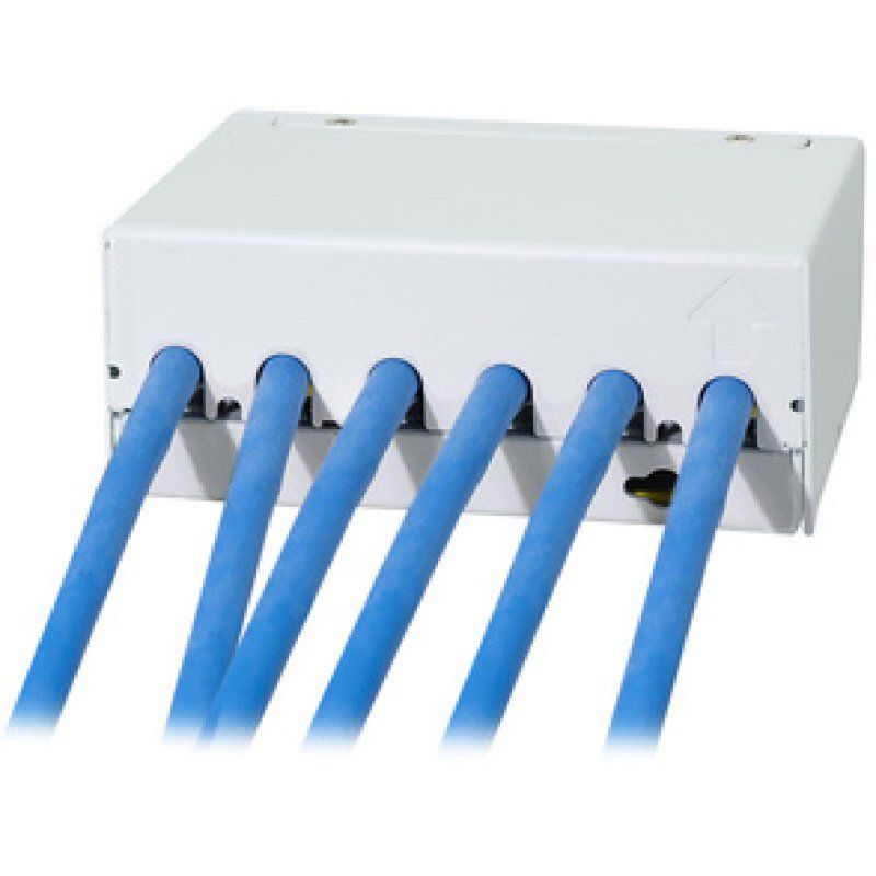LogiLink Panneau de brassage cat.6A, 4 ports, gris clair