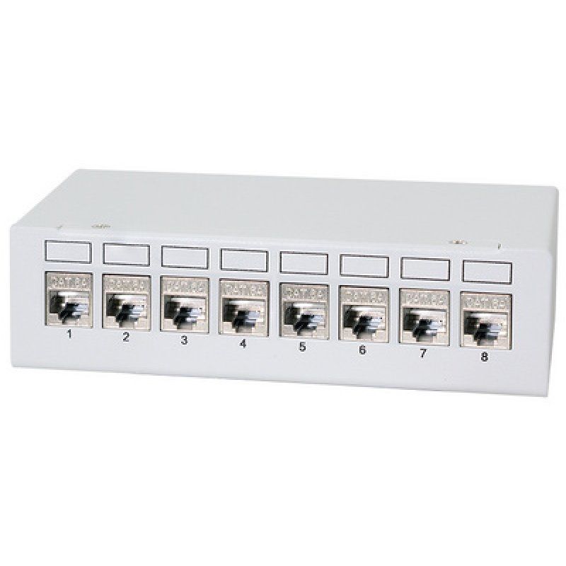 LogiLink Panneau de brassage cat.6A, 6 ports, gris clair