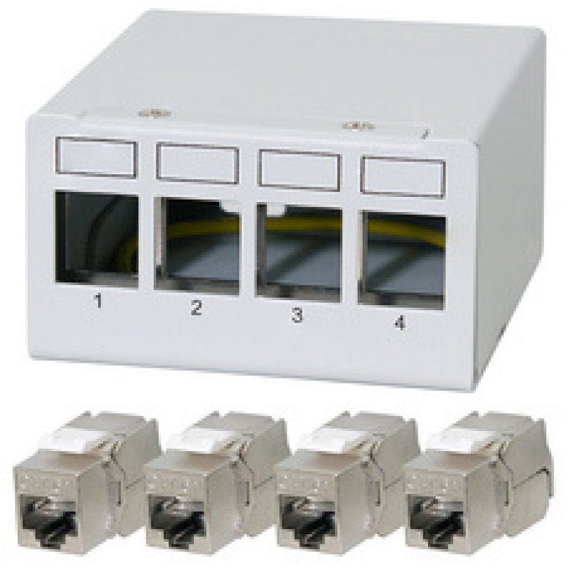 LogiLink Panneau de brassage cat.6A, 8 ports, gris clair