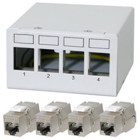 LogiLink Panneau de brassage cat.6A, 8 ports, gris clair