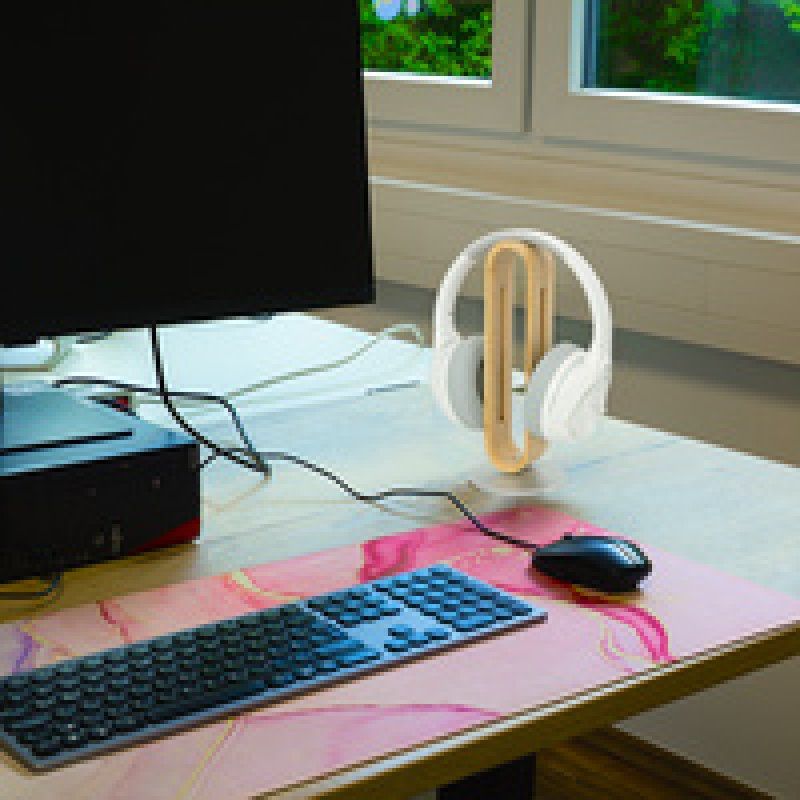 LogiLink Support pour casque audio, marron/argent