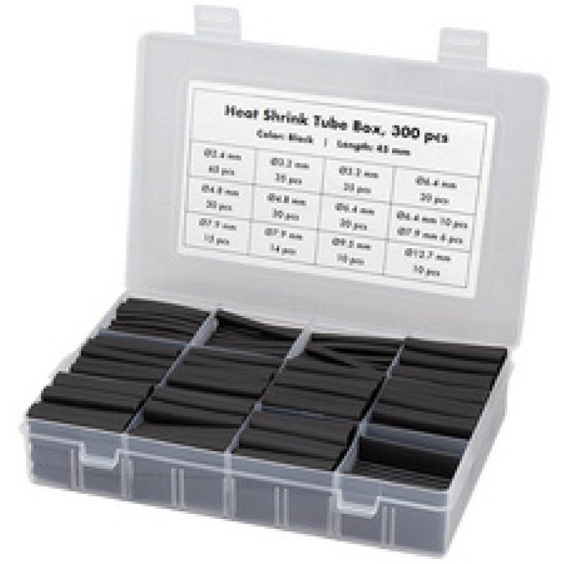 LogiLink Set de gaines thermorétractables, 300 pièces, noir