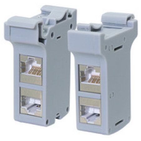 LogiLink Adaptateur pour rail DIN avec 2 coupleurs cat.6A