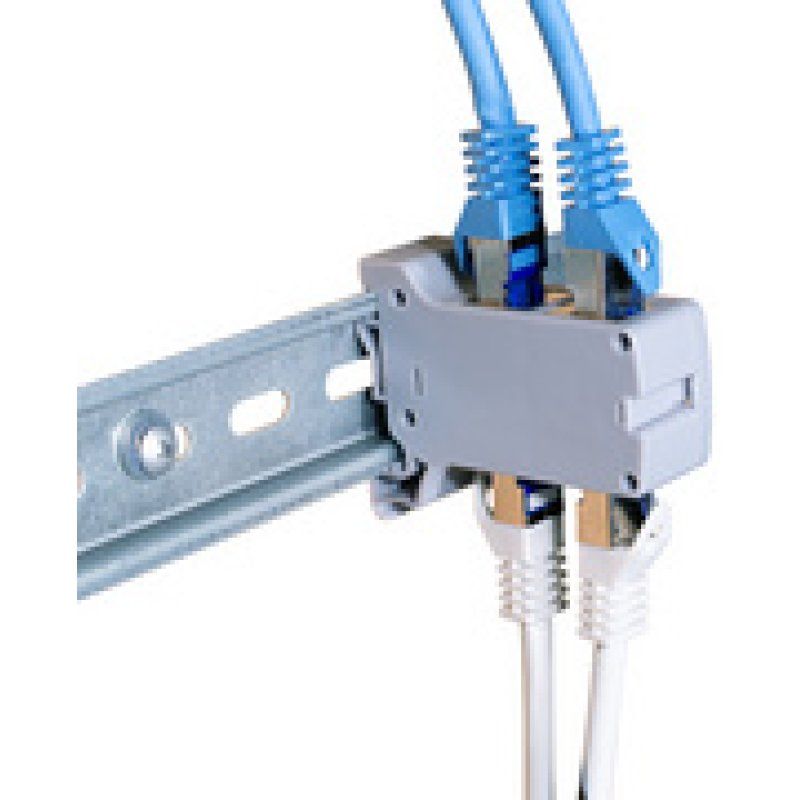 LogiLink Adaptateur pour rail DIN avec 2 coupleurs cat.6A