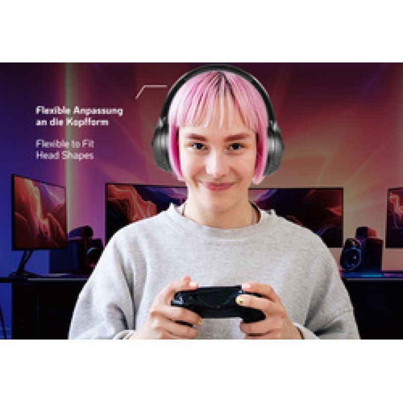 LogiLink Casque gaming BT 6.0 THUNDER BLUE, bluetooth, noir