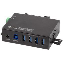 LogiLink Hub industriel USB 3.0, 4 ports, noir