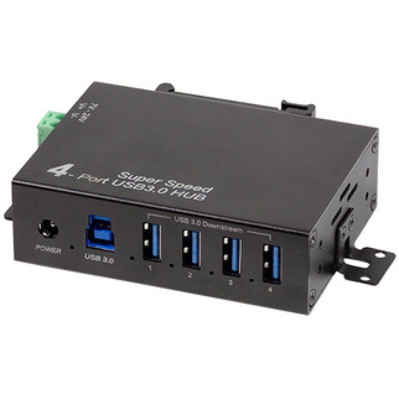 LogiLink Hub industriel USB 3.0, 4 ports, noir