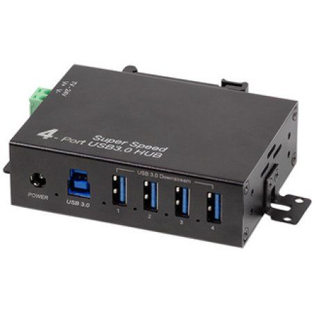 LogiLink Hub industriel USB 3.0, 4 ports, noir
