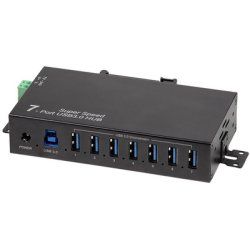 LogiLink Hub industriel USB 3.0, 7 ports, noir