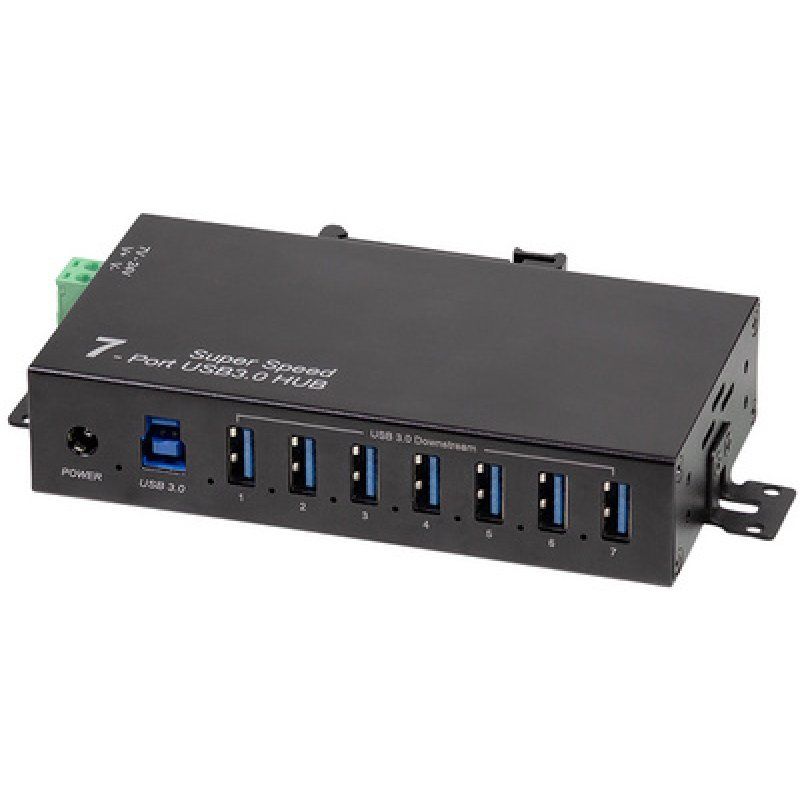 LogiLink Hub industriel USB 3.0, 7 ports, noir