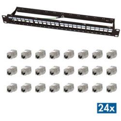 LogiLink 19" Modular Keystone Patch Panel EconLine, 24 Port