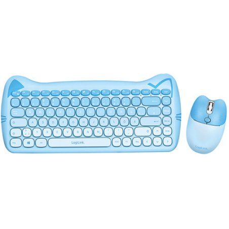 LogiLink Kinder Desktop Set KITTY, kabellos, blau