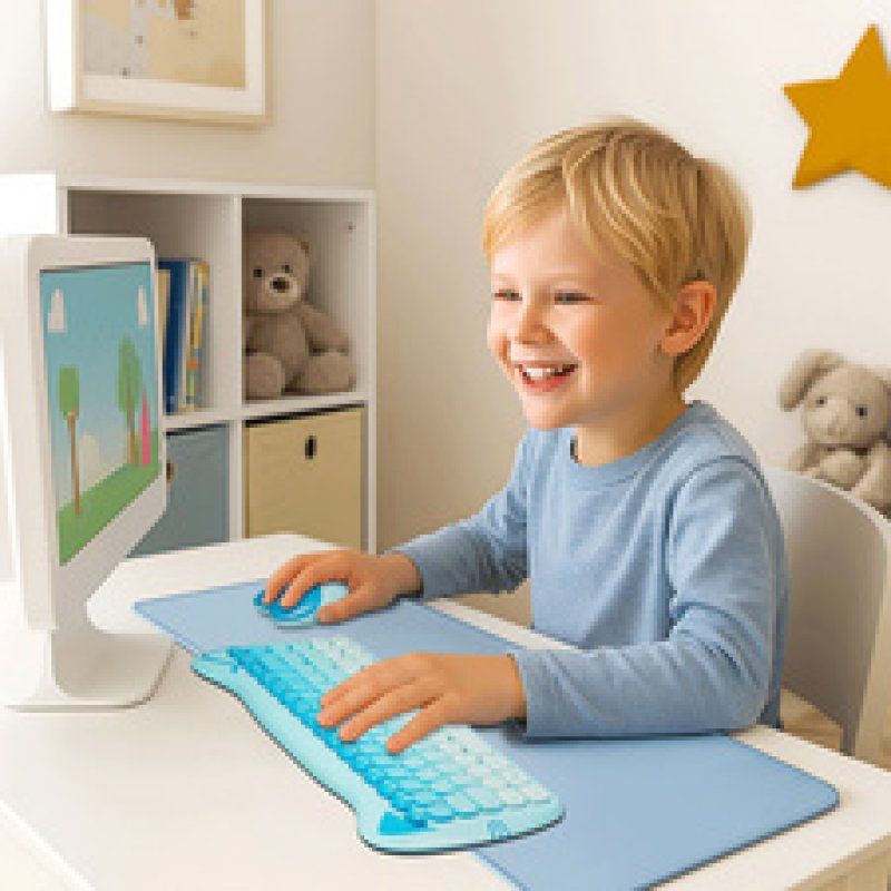 LogiLink Kinder Desktop Set KITTY, kabellos, pink