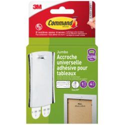 3M Command Crochet de fixation universel, XL, argent