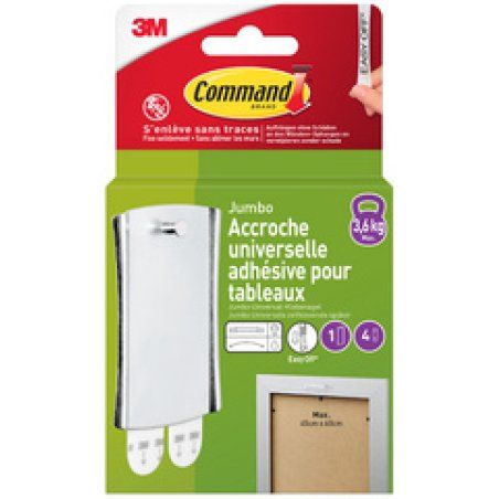 3M Command Crochet de fixation universel, XL, argent