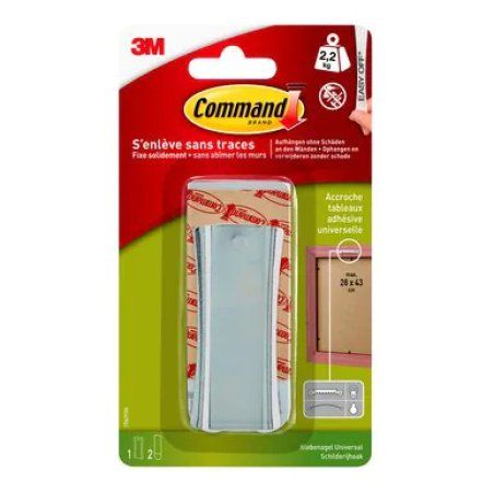 3M Command Crochet de fixation universel, L, argent