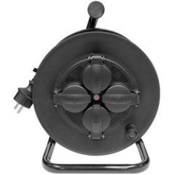 BRÜDER MANNESMANN Outdoor-Kabeltrommel, IP44, schwarz