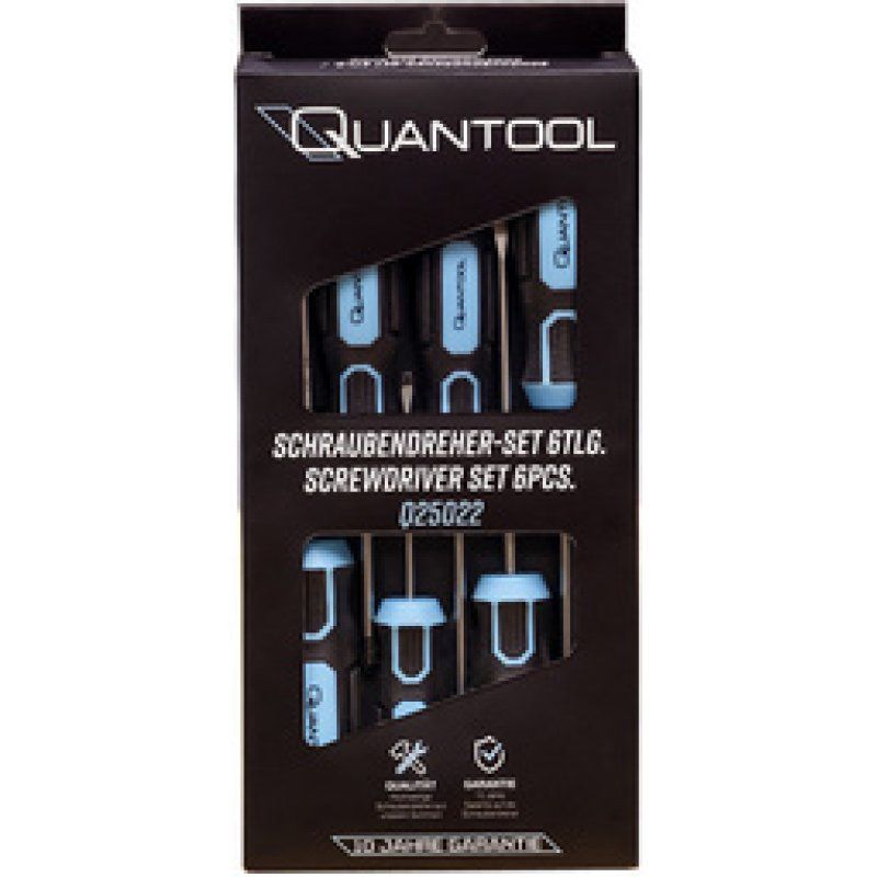 QUANTOOL Jeu de tournevis, 6 pièces, noir/bleu