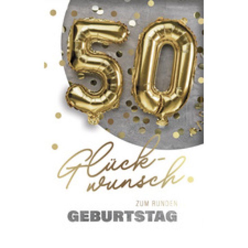 SUSY CARD Geburtstagskarte "Folienballons" - 50. Geburtstag