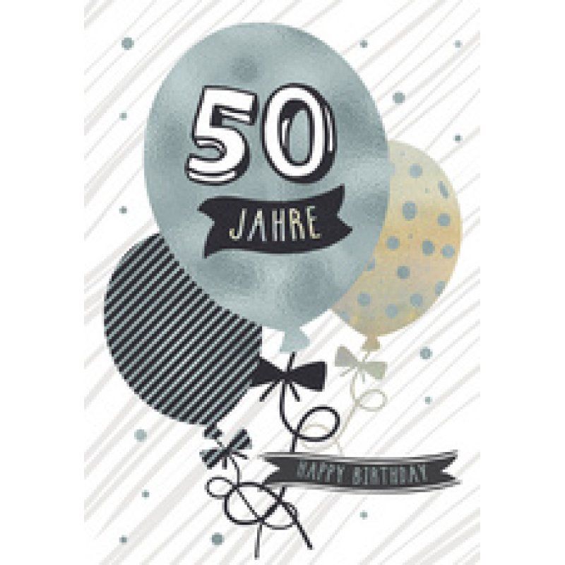 CACTUS Geburtstagskarte "Luftballon" - 50. Geburtstag